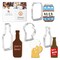 CookieCutter.com Bottle and Mug 4 Piece Cookie Cutters Set, Beer Can, Soda Can, Party, Tin Plate Steel, USA